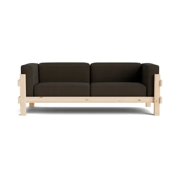 Sofa Kube - Sosna lakierowana-tkanina Remix 356 Brown, 220 cm - Normann Copenhagen