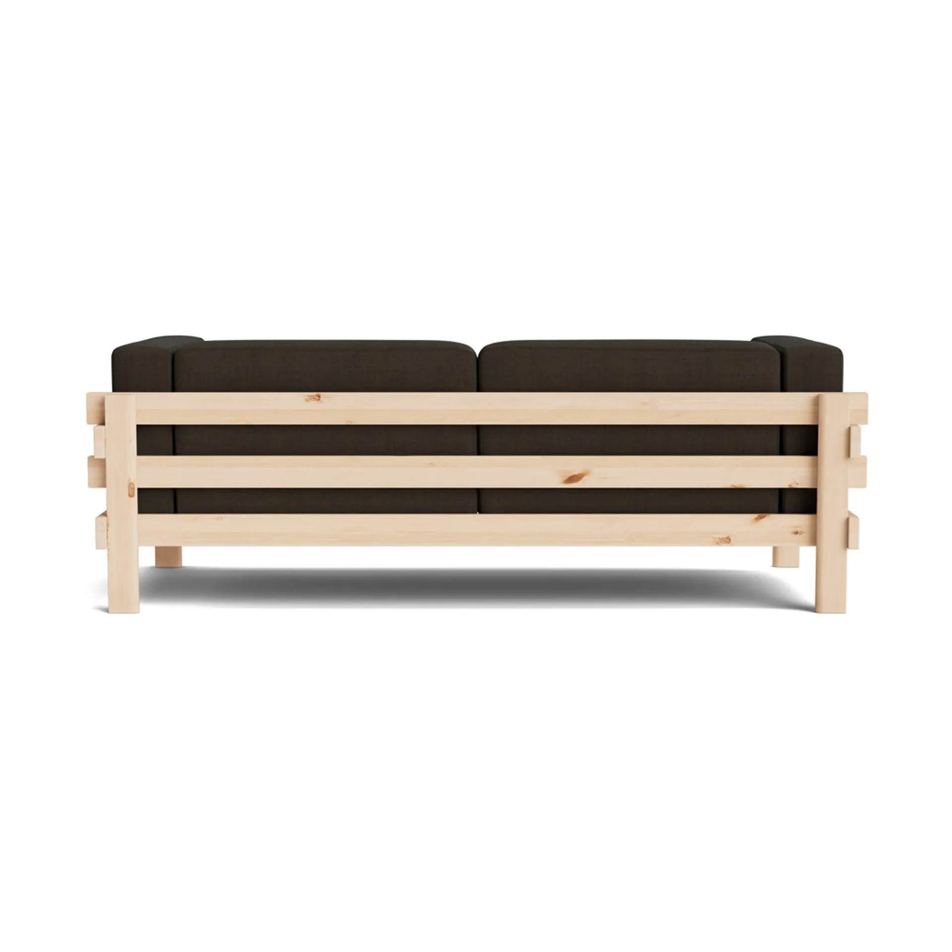Sofa Kube, Sosna lakierowana-tkanina Remix 356 Brown, 220 cm Normann Copenhagen