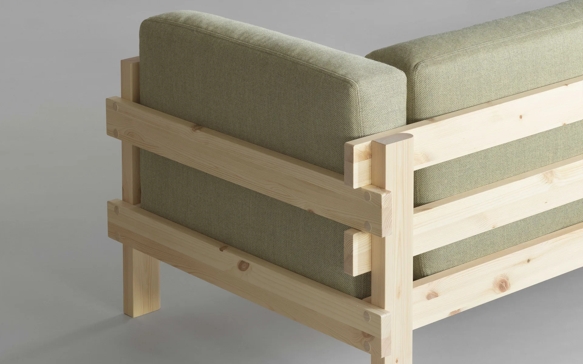 Sofa Kube, Sosna lakierowana-tkanina Remix 356 Brown, 220 cm Normann Copenhagen