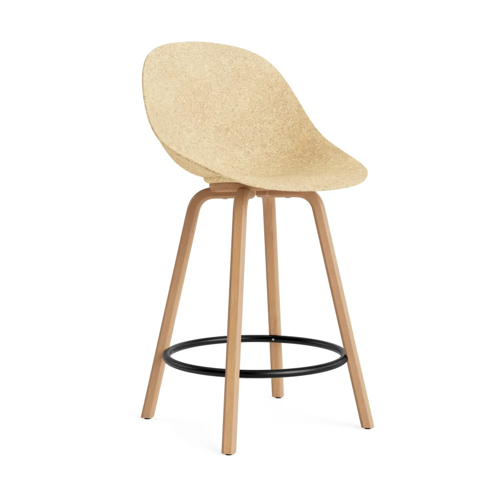 Stołek barowy Mat Bar Chair 65 cm, Hemp-beech-black steel Normann Copenhagen