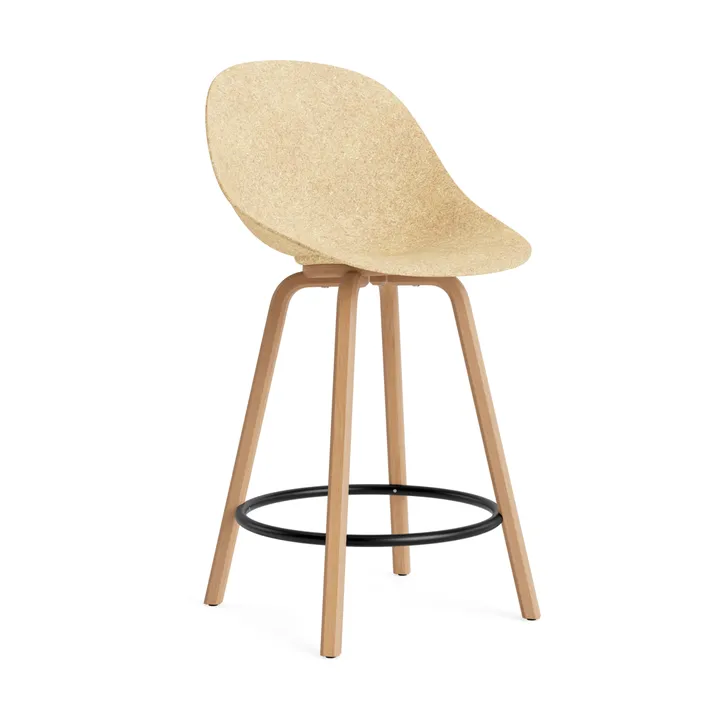 Stołek barowy Mat Bar Chair 65 cm - Hemp-beech-black steel - Normann Copenhagen