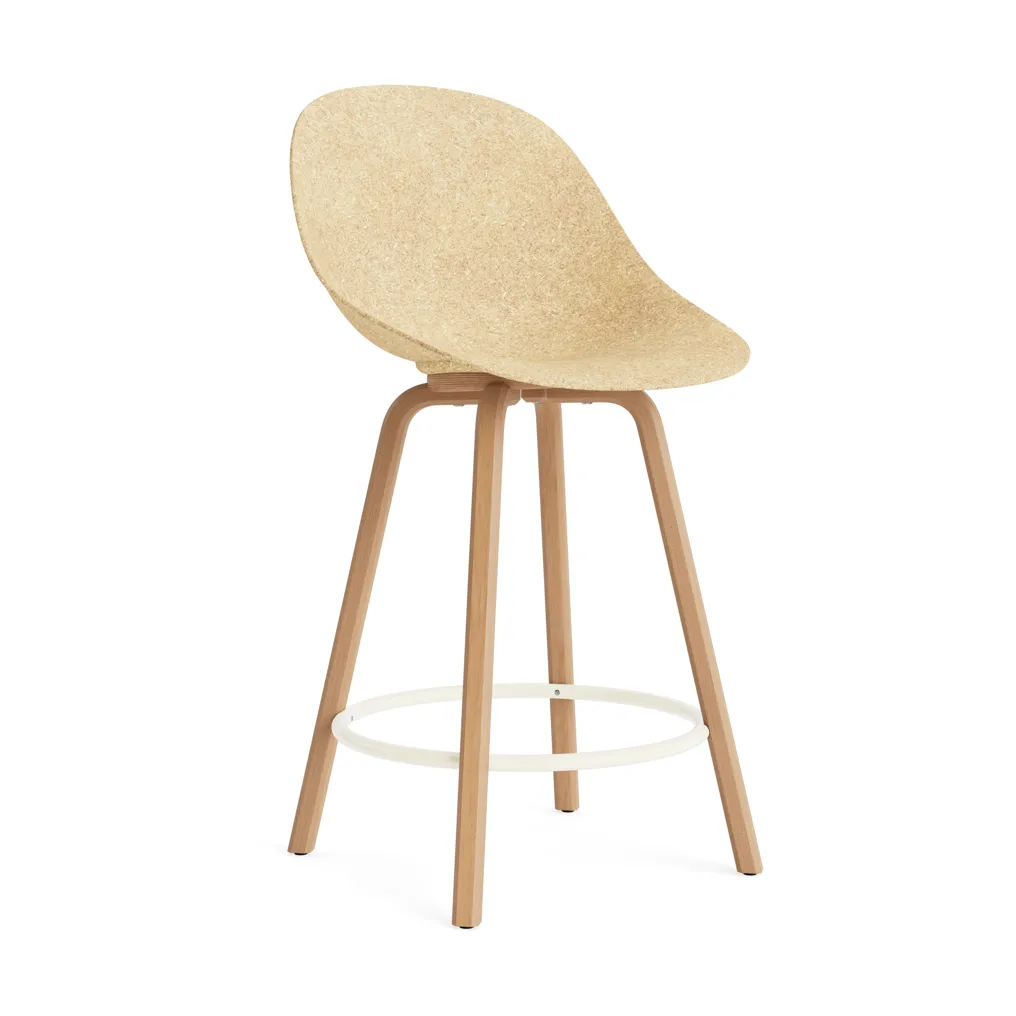 Stołek barowy Mat Bar Chair 65 cm, Hemp-beech-cream steel Normann Copenhagen
