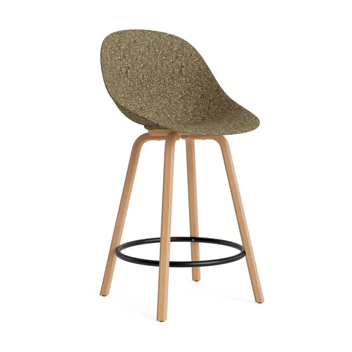 Stołek barowy Mat Bar Chair 65 cm - Seaweed-beech-black steel - Normann Copenhagen