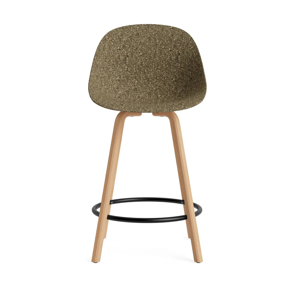 Stołek barowy Mat Bar Chair 65 cm, Seaweed-beech-black steel Normann Copenhagen