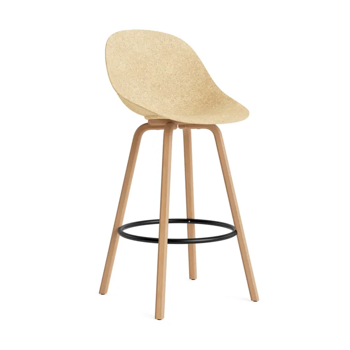 Stołek barowy Mat Bar Chair 75 cm - Hemp-beech-black steel - Normann Copenhagen