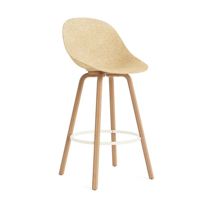Stołek barowy Mat Bar Chair 75 cm - Hemp-beech-cream steel - Normann Copenhagen