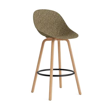 Stołek barowy Mat Bar Chair 75 cm - Seaweed-beech-black steel - Normann Copenhagen
