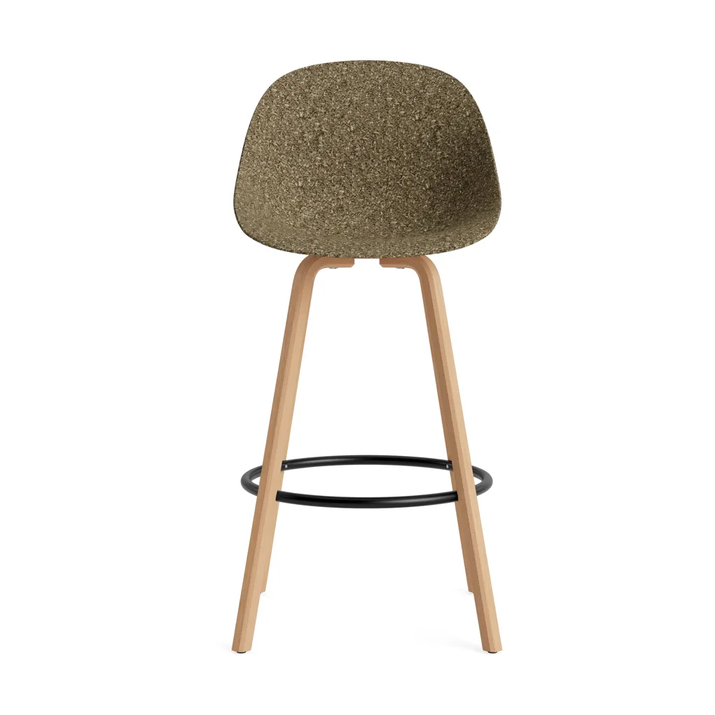 Stołek barowy Mat Bar Chair 75 cm, Seaweed-beech-black steel Normann Copenhagen