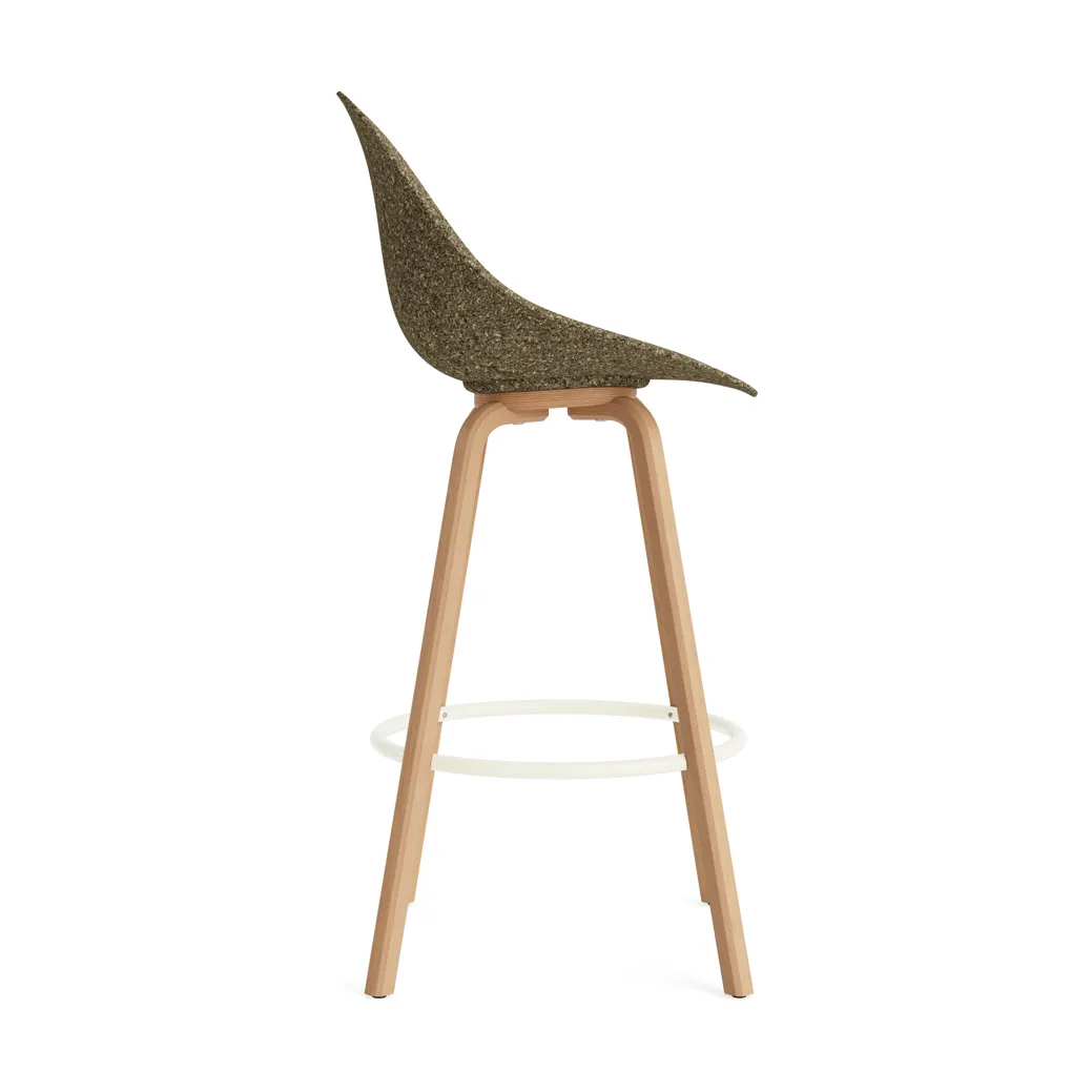 Stołek barowy Mat Bar Chair 75 cm, Seaweed-beech-cream steel Normann Copenhagen