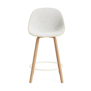 Stołek barowy Mat Bar Chair, tapicerowany przód 65 cm - Hallingdal 110-hemp-beech-cream steel - Normann Copenhagen
