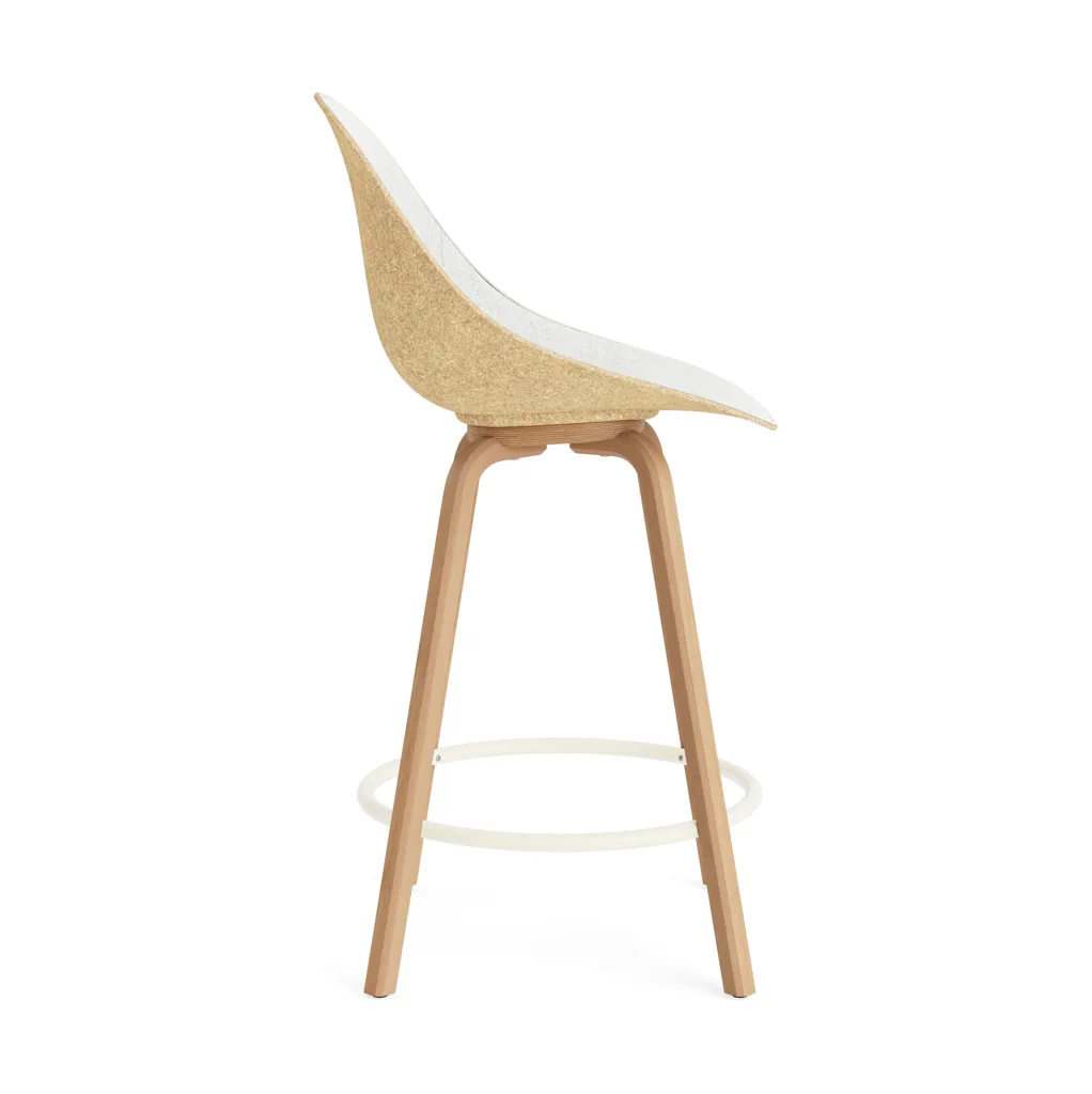 Stołek barowy Mat Bar Chair, tapicerowany przód 65 cm, Hallingdal 110-hemp-beech-cream steel Normann Copenhagen