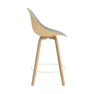Stołek barowy Mat Bar Chair, tapicerowany przód 65 cm - Remix 133-hemp-beech-cream steel - Normann Copenhagen