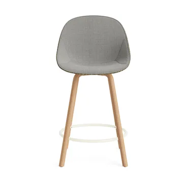 Stołek barowy Mat Bar Chair, tapicerowany przód 65 cm - Remix 133-seaweed-beech-cream steel - Normann Copenhagen