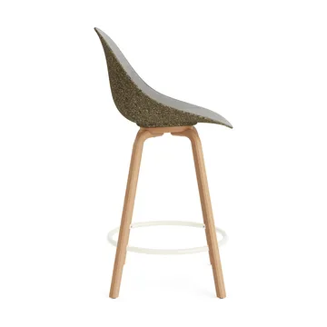 Stołek barowy Mat Bar Chair, tapicerowany przód 65 cm - Remix 133-seaweed-beech-cream steel - Normann Copenhagen
