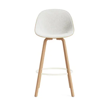 Stołek barowy Mat Bar Chair, tapicerowany przód 75 cm - Hallingdal 110-hemp-beech-cream steel - Normann Copenhagen