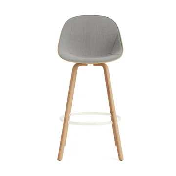 Stołek barowy Mat Bar Chair, tapicerowany przód 75 cm - Remix 133-hemp-beech-cream steel - Normann Copenhagen