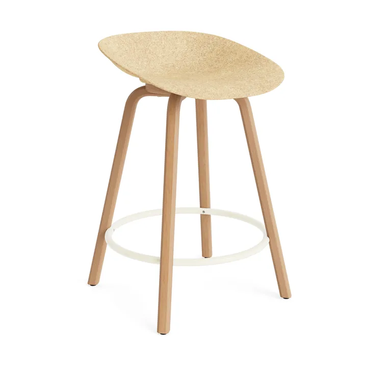 Stołek barowy Mat Barstool 65 cm - Hemp-beech-cream steel - Normann Copenhagen