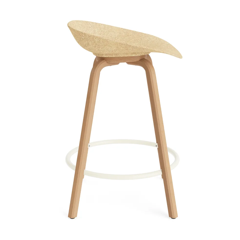 Stołek barowy Mat Barstool 65 cm, Hemp-beech-cream steel Normann Copenhagen