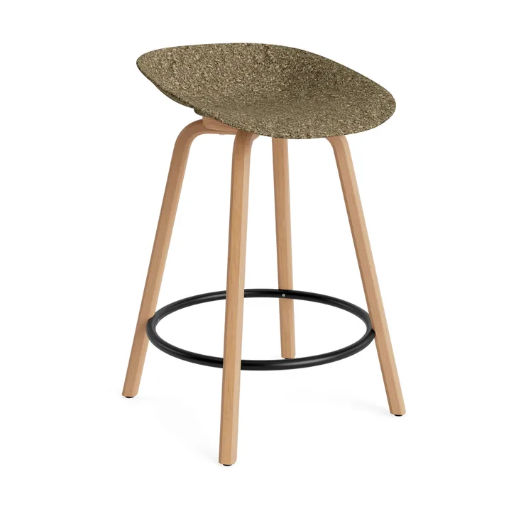 Stołek barowy Mat Barstool 65 cm - Seaweed-beech-black steel - Normann Copenhagen