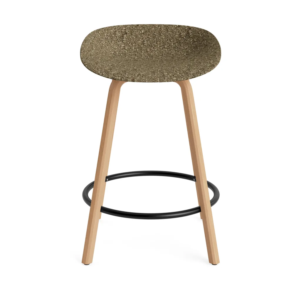 Stołek barowy Mat Barstool 65 cm, Seaweed-beech-black steel Normann Copenhagen