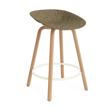 Stołek barowy Mat Barstool 65 cm - Seaweed-beech-cream steel - Normann Copenhagen