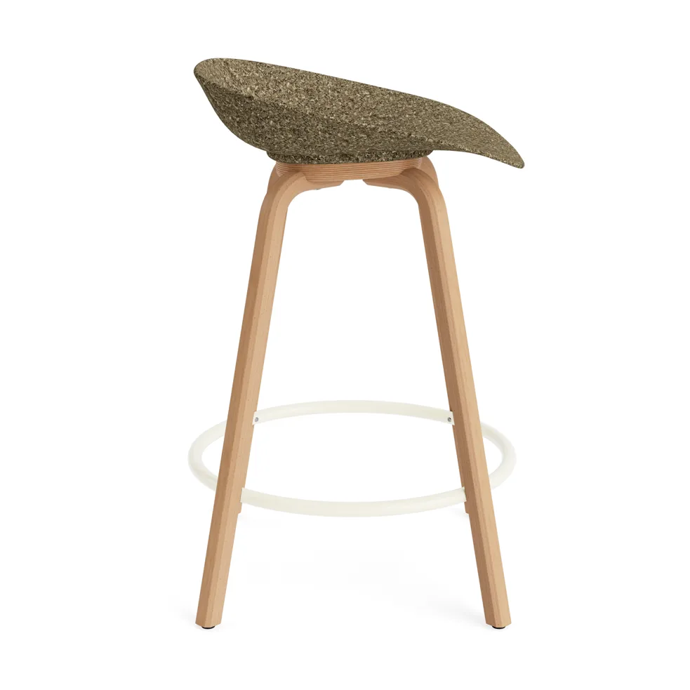 Stołek barowy Mat Barstool 65 cm, Seaweed-beech-cream steel Normann Copenhagen