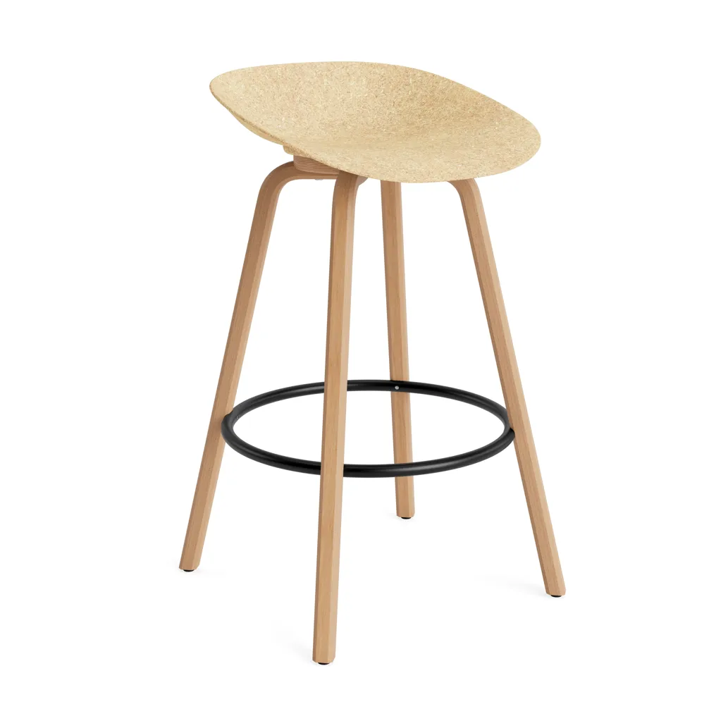 Stołek barowy Mat Barstool 75 cm, Hemp-beech-black steel Normann Copenhagen