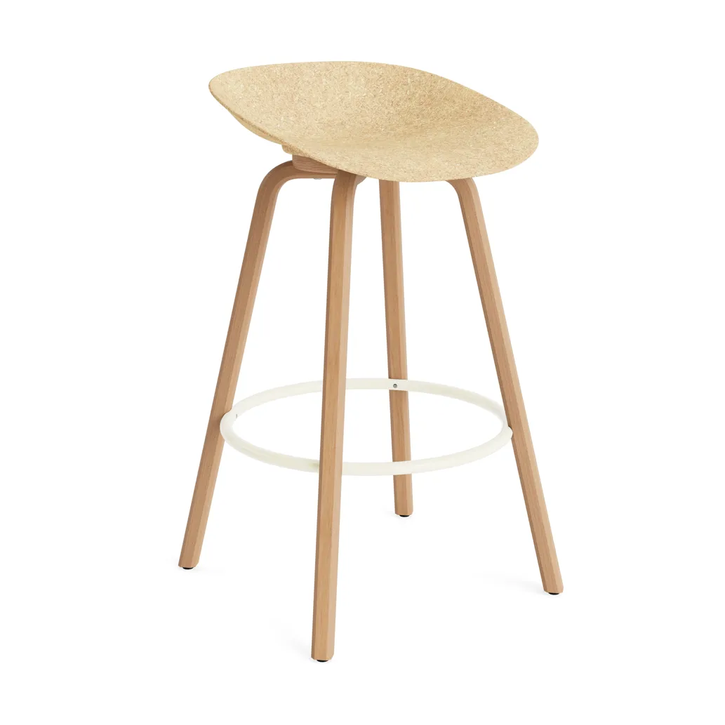 Stołek barowy Mat Barstool 75 cm, Hemp-beech-cream steel Normann Copenhagen