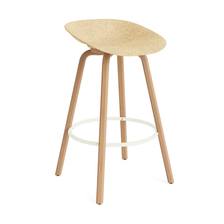 Stołek barowy Mat Barstool 75 cm - Hemp-beech-cream steel - Normann Copenhagen