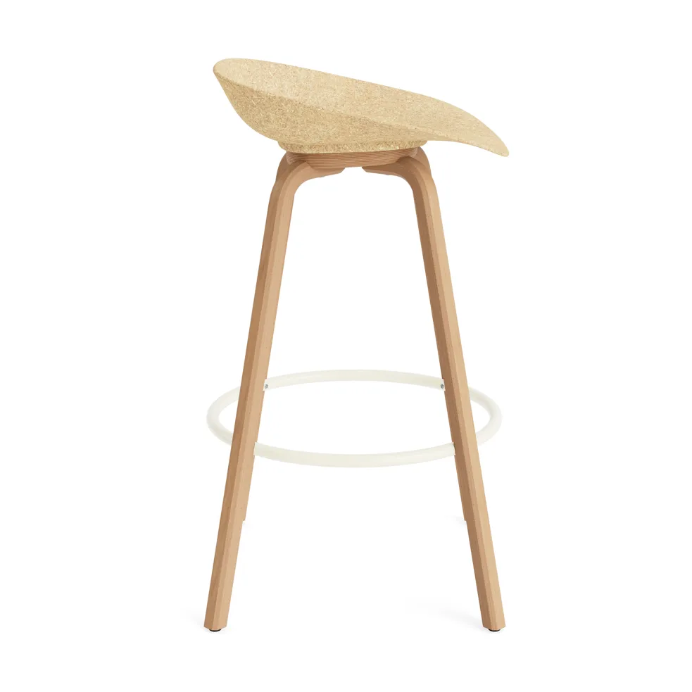 Stołek barowy Mat Barstool 75 cm, Hemp-beech-cream steel Normann Copenhagen