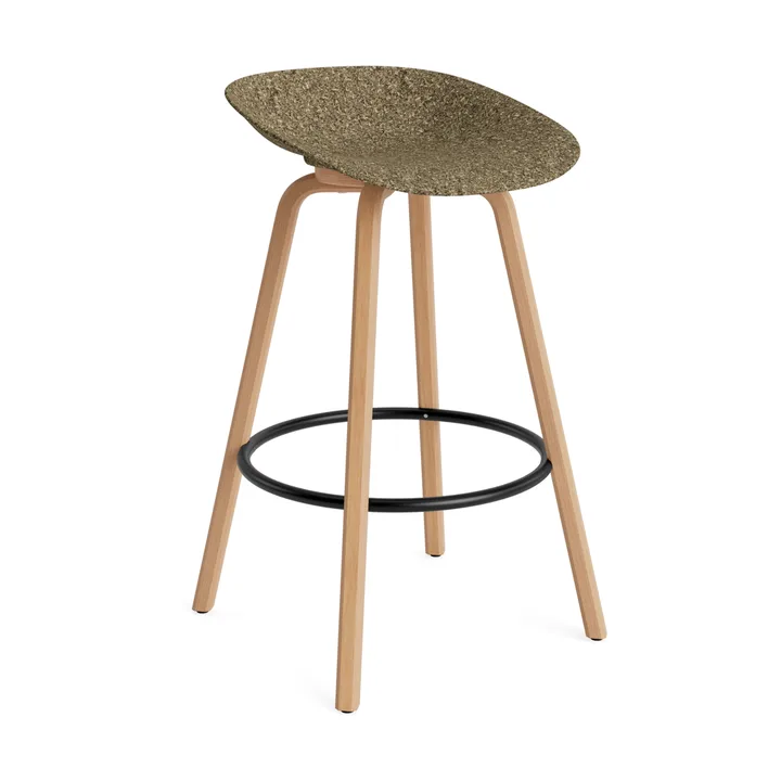 Stołek barowy Mat Barstool 75 cm - Seaweed-beech-black steel - Normann Copenhagen