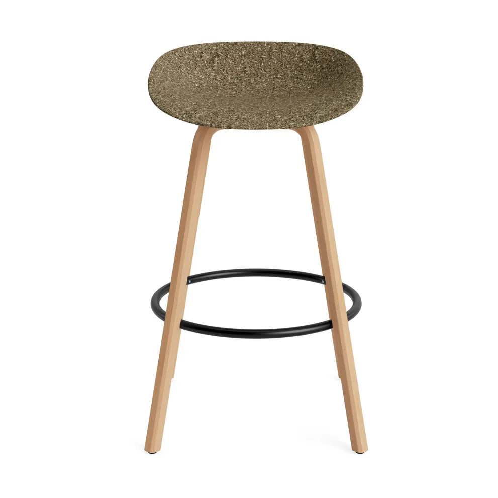 Stołek barowy Mat Barstool 75 cm, Seaweed-beech-black steel Normann Copenhagen