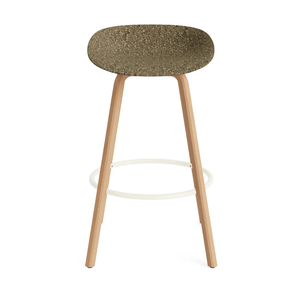 Stołek barowy Mat Barstool 75 cm, Seaweed-beech-cream steel Normann Copenhagen
