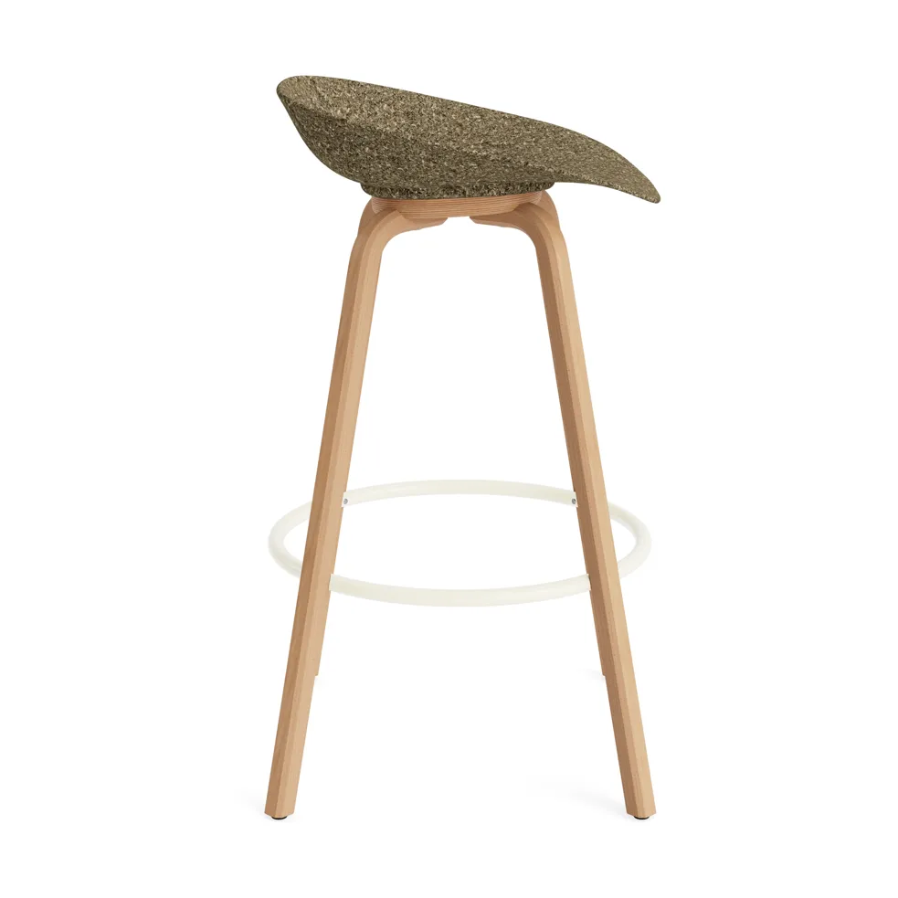 Stołek barowy Mat Barstool 75 cm, Seaweed-beech-cream steel Normann Copenhagen