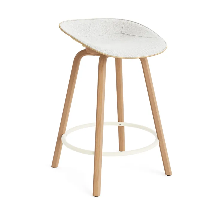 Stołek barowy Mat Barstool, tapicerowany przód 65 cm - Hallingdal 110-hemp-beech-cream steel - Normann Copenhagen