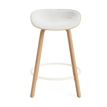 Stołek barowy Mat Barstool, tapicerowany przód 65 cm - Hallingdal 110-hemp-beech-cream steel - Normann Copenhagen