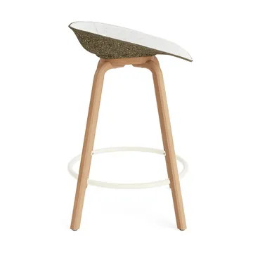 Stołek barowy Mat Barstool, tapicerowany przód 65 cm - Hallingdal 110-seaweed-beech-cream steel - Normann Copenhagen