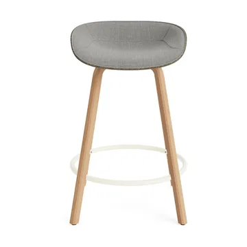 Stołek barowy Mat Barstool, tapicerowany przód 65 cm - Remix 133-seaweed-beech-cream steel - Normann Copenhagen