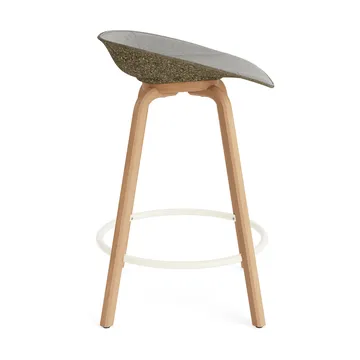 Stołek barowy Mat Barstool, tapicerowany przód 65 cm - Remix 133-seaweed-beech-cream steel - Normann Copenhagen