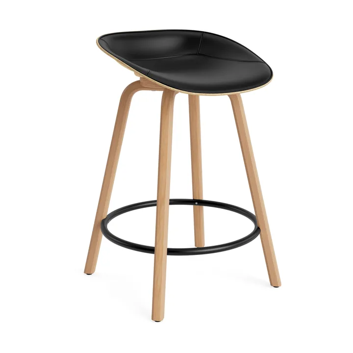 Stołek barowy Mat Barstool, tapicerowany przód 65 cm - Ultra 41599-hemp-beech-black steel - Normann Copenhagen