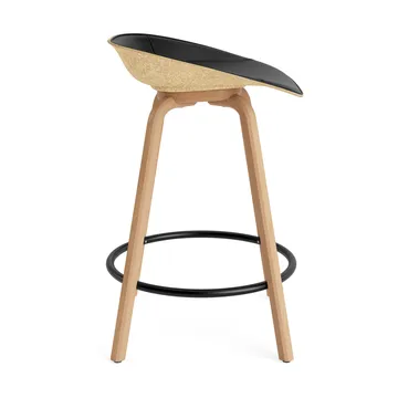Stołek barowy Mat Barstool, tapicerowany przód 65 cm - Ultra 41599-hemp-beech-black steel - Normann Copenhagen