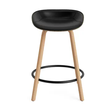 Stołek barowy Mat Barstool, tapicerowany przód 65 cm - Ultra 41599-seaweed-beech-black steel - Normann Copenhagen