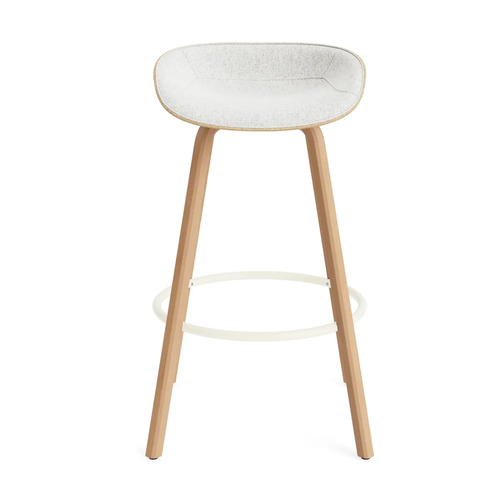 Stołek barowy Mat Barstool, tapicerowany przód 75 cm, Hallingdal 110-hemp-beech-cream steel Normann Copenhagen