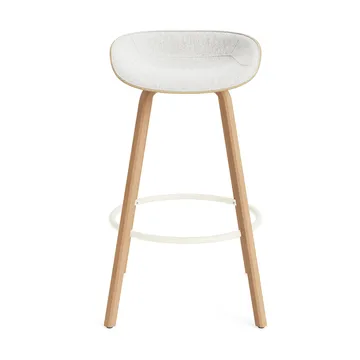 Stołek barowy Mat Barstool, tapicerowany przód 75 cm - Hallingdal 110-hemp-beech-cream steel - Normann Copenhagen
