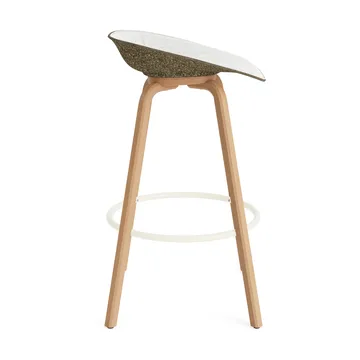 Stołek barowy Mat Barstool, tapicerowany przód 75 cm - Hallingdal 110-seaweed-beech-cream steel - Normann Copenhagen
