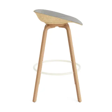 Stołek barowy Mat Barstool, tapicerowany przód 75 cm - Remix 133-hemp-beech-cream steel - Normann Copenhagen