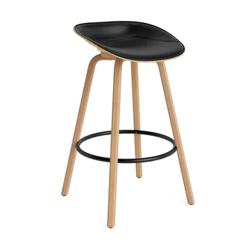 Stołek barowy Mat Barstool, tapicerowany przód 75 cm - Ultra 41599-hemp-beech-black steel - Normann Copenhagen