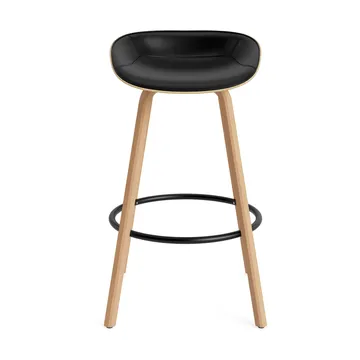 Stołek barowy Mat Barstool, tapicerowany przód 75 cm - Ultra 41599-hemp-beech-black steel - Normann Copenhagen