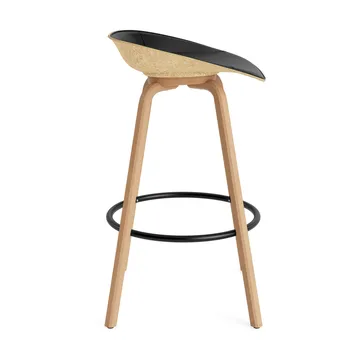 Stołek barowy Mat Barstool, tapicerowany przód 75 cm - Ultra 41599-hemp-beech-black steel - Normann Copenhagen