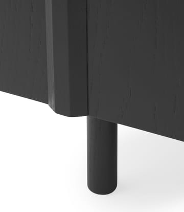 Stolik boczny Rib 45x159 cm - Soft Black - Normann Copenhagen